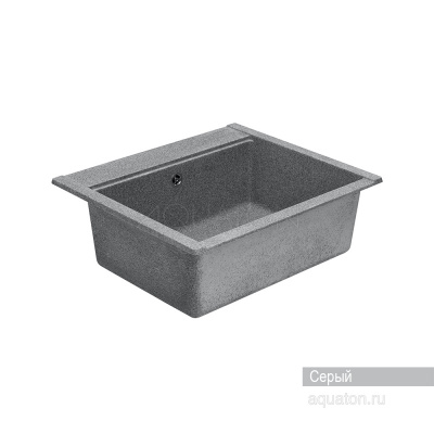 Мойка для кухни из литого мрамора Aquaton Делия 60 прямоугольная серая