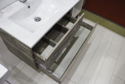 Тумба с раковиной Comforty Турин 90L дуб бежевый