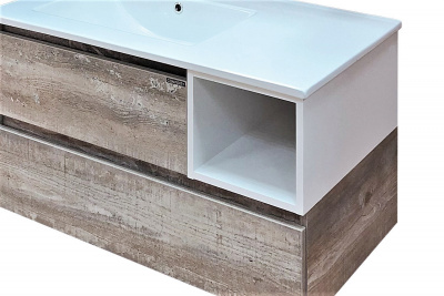 Тумба с раковиной Comforty Турин 90L дуб бежевый