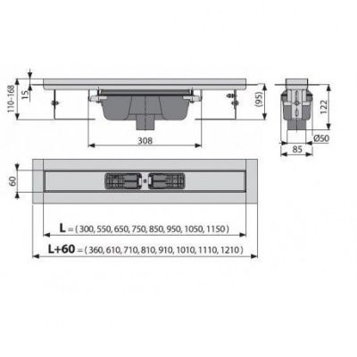 Водоотводящий желоб AlcaPlast APZ1006-650 Professional
