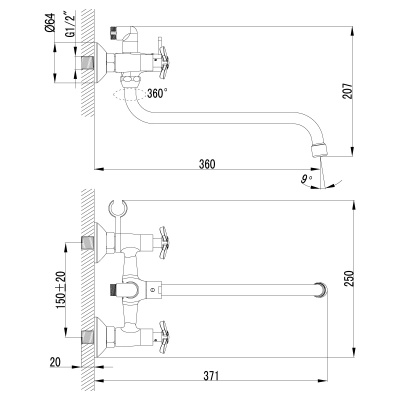 Смеситель для ванны Lemark Partner LM6541C