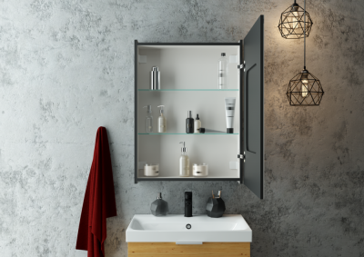 Зеркало-шкаф Континент Mirror Box Black Led 600х800