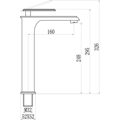 Смеситель для раковины высокий Savol S-600101TG хром