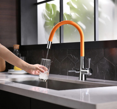 Смеситель Lemark Comfort LM3075C-Orange для кухни с подключением к фильтру с питьевой водой