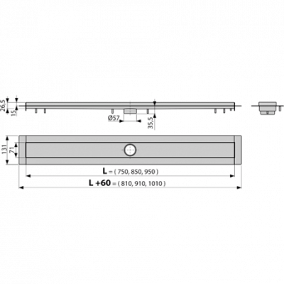Водоотводящий желоб AlcaPlast APZ13-750 Modular