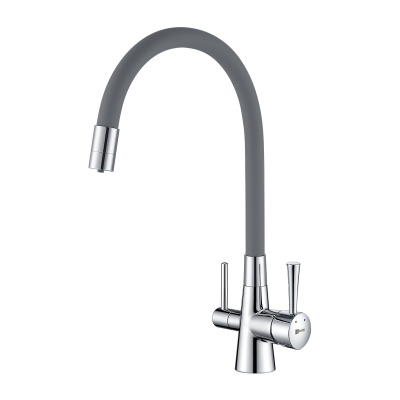 Смеситель для кухни с подключением к фильтру с питьевой водой Lemark Comfort LM3075C-Gray