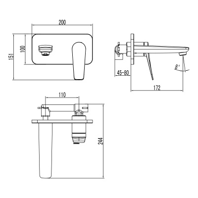 Смеситель для раковины Lemark Bronx LM3726GM