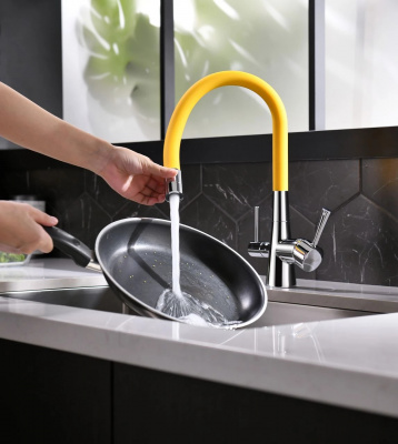 Смеситель Lemark Comfort LM3075C-Yellow для кухни с подключением к фильтру с питьевой водой