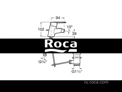 Смеситель для биде Roca Victoria с донным клапаном 5A6N25C0M