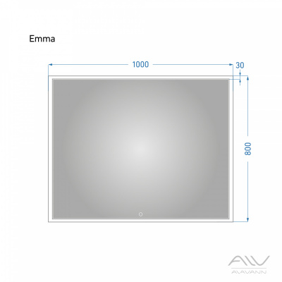 Зеркало с подсветкой Alavann Emma 100 антизапотеватель