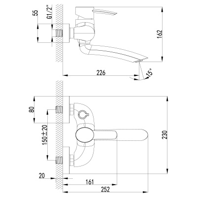 Смеситель для ванны Lemark Atlantiss LM3214C
