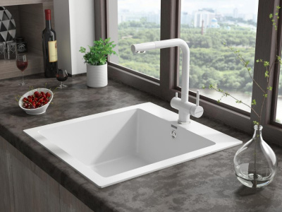 Смеситель для кухни Paulmark Skalen Sk213020-431 белый меаллик