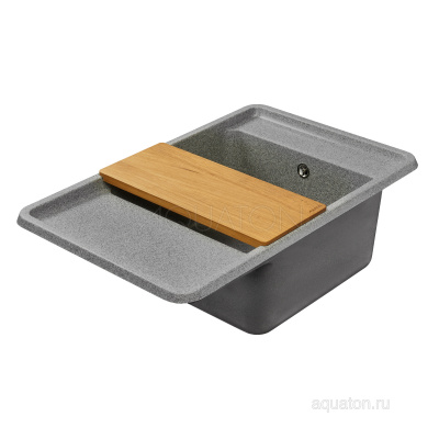 Мойка для кухни из литого мрамора Aquaton Беллис 78 серый