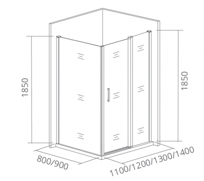 Душевой уголок GOOD DOOR LATTE WTW-130-C-CH+SP-80-C-CH