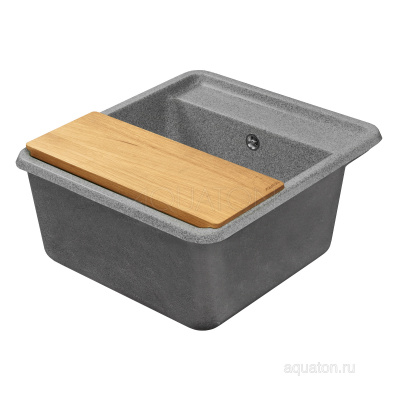 Мойка для кухни из литого мрамора Aquaton Беллис 57 серый