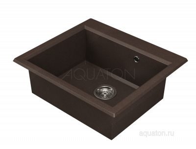 Мойка для кухни из литого мрамора Aquaton Линеа 58 кофе