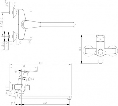 Смеситель Bravat LINE F65299C-1L универсальный