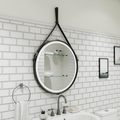 Зеркало Континент Millenium Black Led D 650 на ремне черного цвета