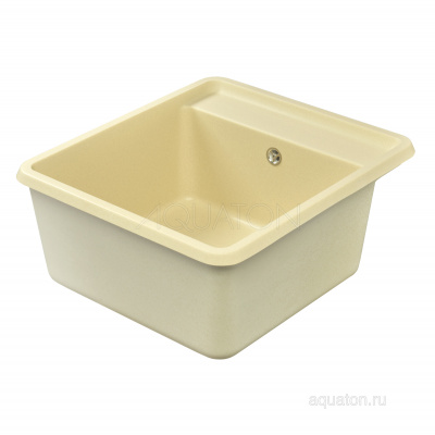 Мойка для кухни из литого мрамора Aquaton Беллис 57 шампань