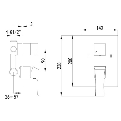 Смеситель для ванныLemark Unit LM4527C