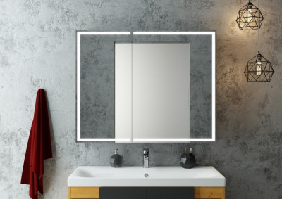 Зеркало-шкаф Континент Mirror Box Black Led 1000х800
