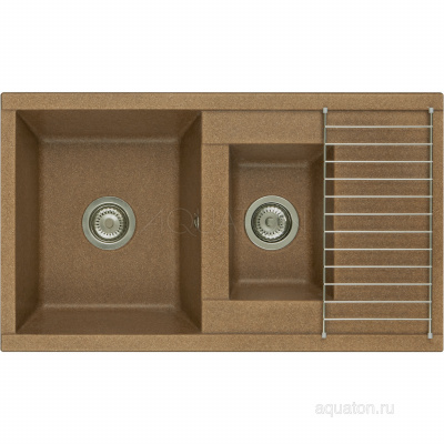 Мойка для кухни из литого мрамора Aquaton Делия 87 терракотовый