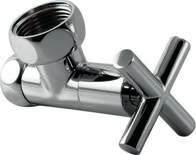 Вентиль запорный угловой 3/4''х1'' г/г Крестовой 1-пара