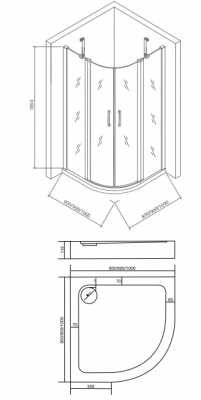 Душевой уголок GOOD DOOR PANDORA R-80-C-CH