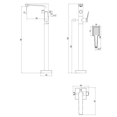 Смеситель для ванны Lemark Bronx LM3744GM