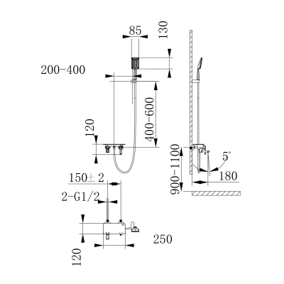 Смеситель для ванны Lemark Mista LM6414WG