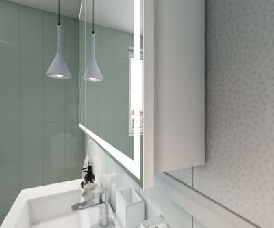 Зеркало-шкаф Континент Allure Led 800х800 с датчиком движения, розеткой