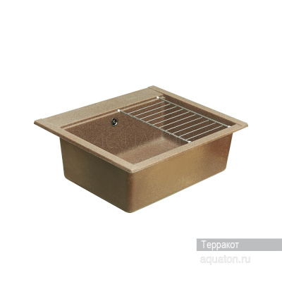 Мойка для кухни из литого мрамора Aquaton Делия 60 прямоугольная терракотовая