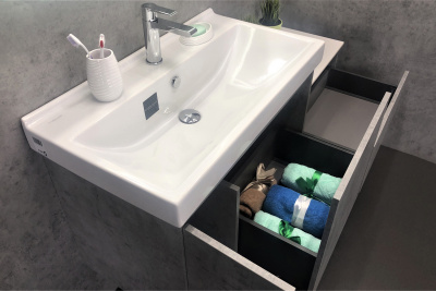 Тумба с раковиной Comforty Осло 80 бетон светлый