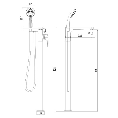 Смеситель для ванны Lemark Shift LM4344C