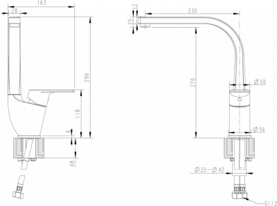 Смеситель для кухни Bravat LINE F75299C-2