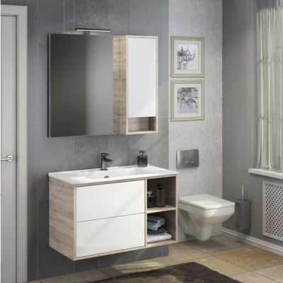 Зеркало-шкаф Comforty Гамбург 90 дуб сонома