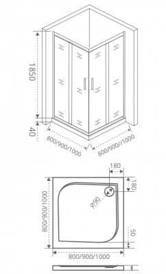 Душевой уголок GOOD DOOR INFINITY CR-80-G-CH
