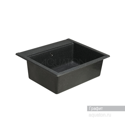 Мойка для кухни из литого мрамора Aquaton Делия 60 прямоугольная графит