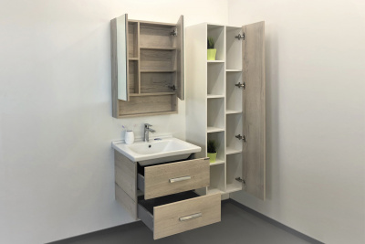Тумба с раковиной Comforty Парма 60 дуб дымчатый