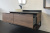 Тумба с раковиной Comforty Порто 120 1 дуб тёмно коричневый с черной столешницей