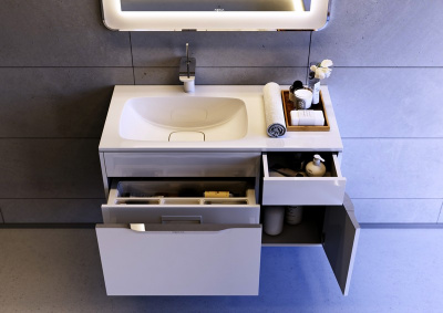 Тумба с раковиной Aqwella 5 Stars Malaga 90 L белый