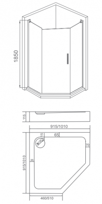 Душевой уголок GOOD DOOR PANDORA PNT-100-C-CH