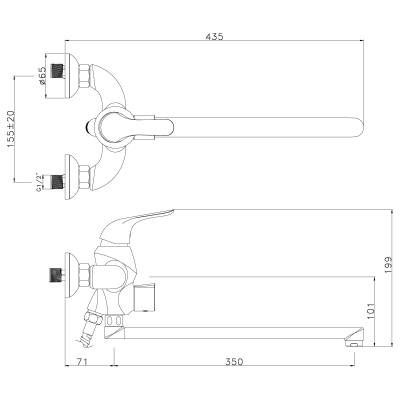 Смеситель для ванны Lemark Swan LM5451BG