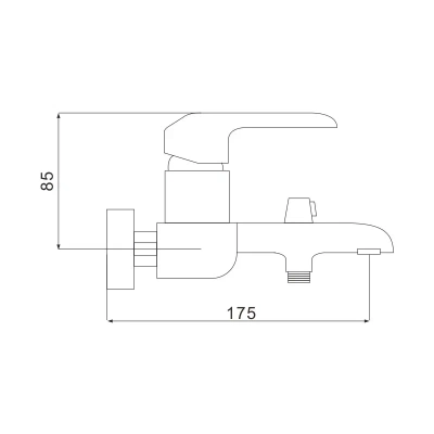 Смеситель для ванны Rose R2102F белый/хром