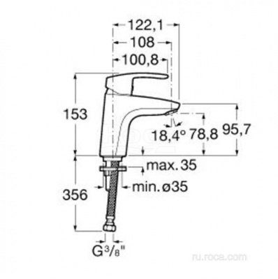 Смеситель для раковины Roca Monodin-N 5A3298C00